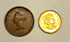 KM# 2 -1843 Penny Token in EF  & 2011(1911) $ coin UNC both Canadian