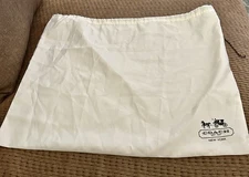 Large Coach Dust Bag 24”x 19” Satin Ivory Brown Logo Classic Quiet Luxury