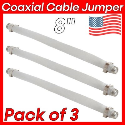 3 Pcs 8'' Coaxial F Type Jumper F to F Flat Coax Cable Coupler for Doors Windows