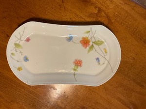 MIKASA JUST FLOWERS BUTTER RELISH etc serving plate