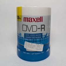 Maxell DVD-R Discs 4.7GB 16x 120min Spindle Gold 100/Pack 638014 - NEW SEALED