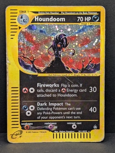 Houndoom H11/H32 Aquapolis Holo Rare Pokemon TCG Nintendo e-reader HP