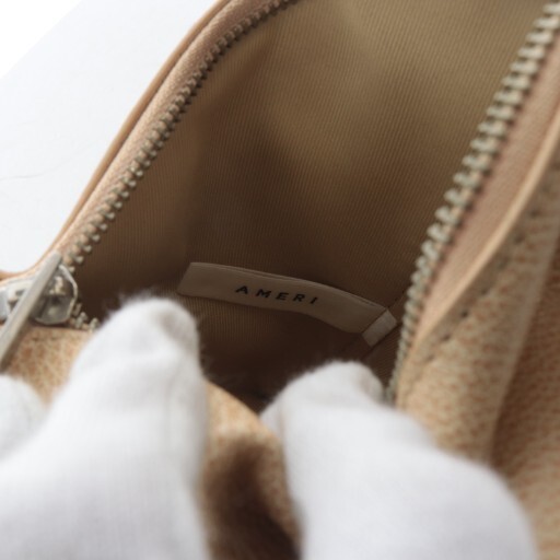 Ameri VINTAGE Pyramid Chain Bag Leather Beige One… - image 3