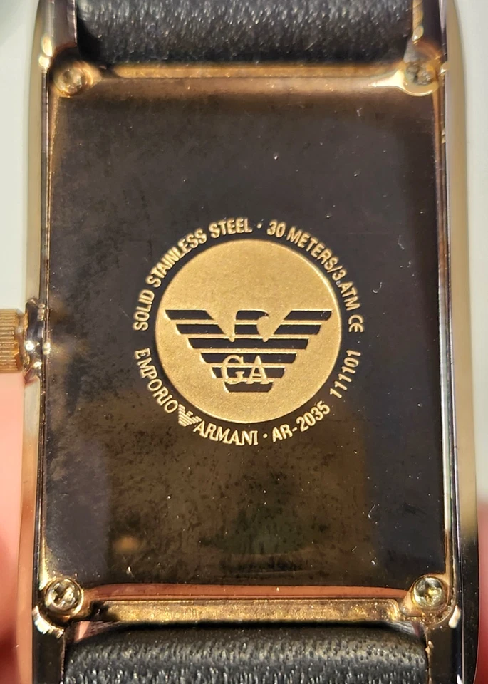 Emporio Armani Rectangle SUPER SLIM Quartz Watch – Model AR-2035 - Image 3 of 4