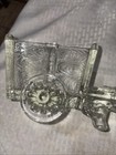 Jeanette Vintage Glass Donkey and Cart Dish Planter MCM Glass 9.5” X 4” Mint — photo 2