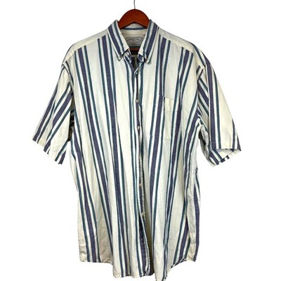 Vintage American Eagle Outfitters Mens XL Striped 100% Cotton Shirt 90s, Preppy