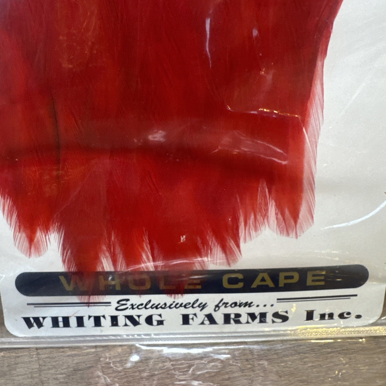 Whiting Hackle American Rooster Whole Cape White dyed Red Feathers  NEW