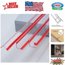 Durable Clear Peel and Stick Corner Protectors, 3Pcs L-Shaped 2.9ft for Walls