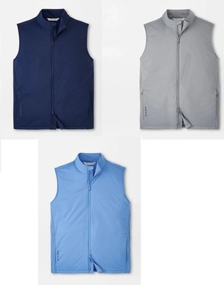 NEW MENS PETER MILLAR GOLF FUSE HYBRID FULL ZIP VEST JACKET COAT, MEDIUM
