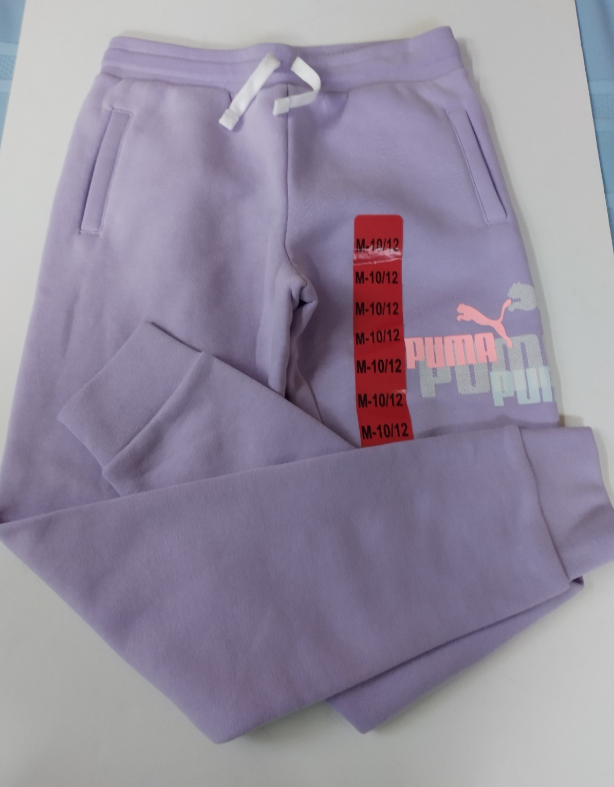 New Girls PUMA Jogger Sweatpants Size M (10-12) with Adjustable Drawstring