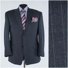 Mens Striped Grey Blazer 44S UK Size BATISTINI Wool Sport Coat Jacket