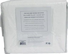 Welhome By WELSPUN  Relax 3pc FULL / QUEEN Linen Blend DUVET Cover Set