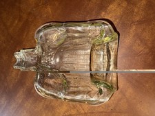 Vintage Flattened Glass Bottle Spoon Rest - Mid Century Slouched Glass