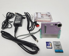 Casio EX-S2 Exilim Digital Camera 2MP, Purple w/Battery, Dock, Waterproof Case