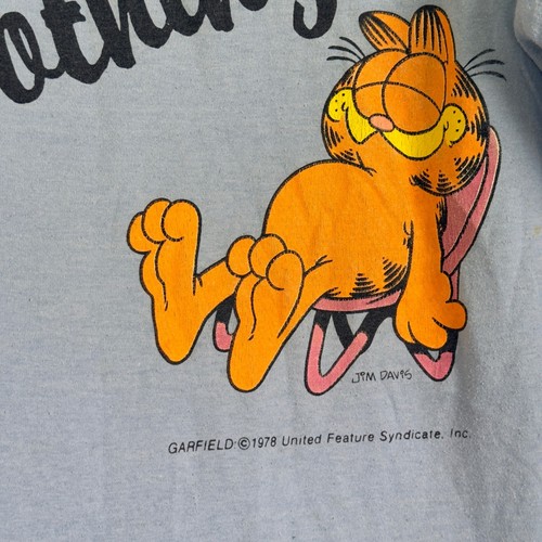 Vintage 1978 Garfield nightshirt blue Flirts USA poly cotton "Weekends" OSFA - Picture 2 of 9