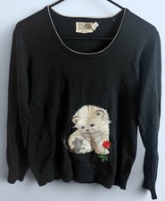 De Colección Rochelle California Gatito con Ratón Suéter (M) Abuela Núcleo Gato/Gatito