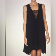 NWT $198 BCBG Maxazria Size XXS Black Aline Alie Dress With Lace Insert