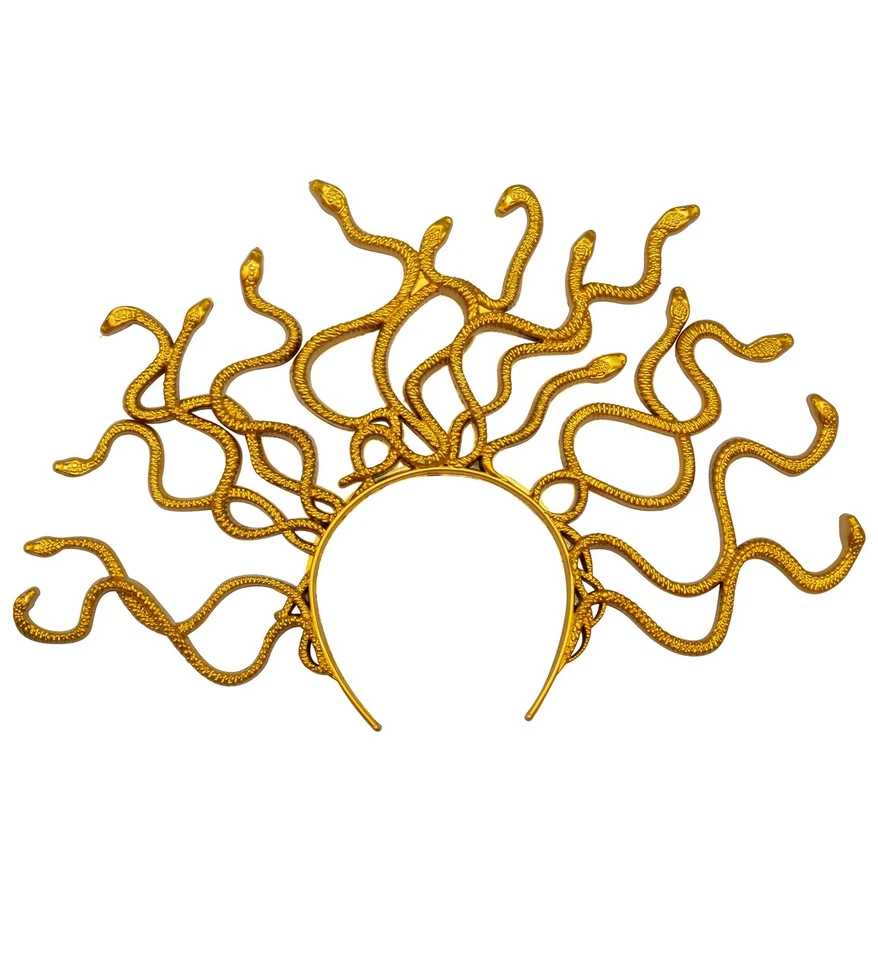 Medusa Schlangen Kopfschmuck Gold Kostüm Zubehör Tiara Krone Kopfbügel Haarreif - Bild 4 von 4