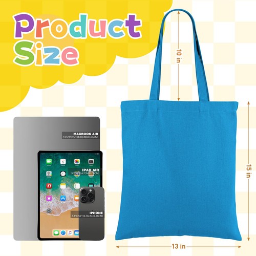 Canvas Tote Bag Bulk 24 Pack Colored Canvas Bag for Gift, 13x15 Inches 12oz H... - Picture 2 of 7