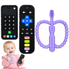 Baby Teething Toys 3 Pack, Teether Toy Remote  Phone  Toothbrush