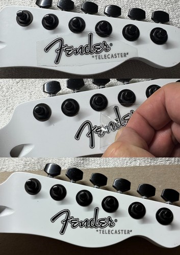Fender Telecaster Gitarre umrissen Kopfplatte Sofortlogo UV DTF Aufkleber Abziehbild