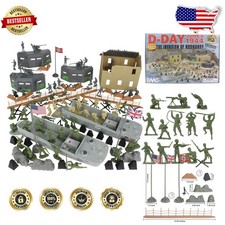 BMC WW2 D-Day Army Men Boxed Playset - 114pc Normandy Invasion Figures