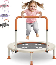 BCAN 36'' Toddler Trampoline, ASTM Certified-Foldable Mini 36, Beige-Classic