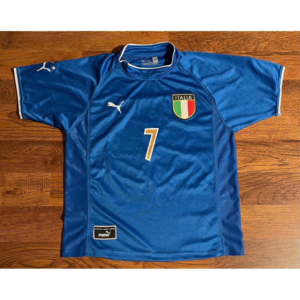 Puma Italy Del Piero 7 Soccer Jersey Mens Medium Blue FIGC Italia