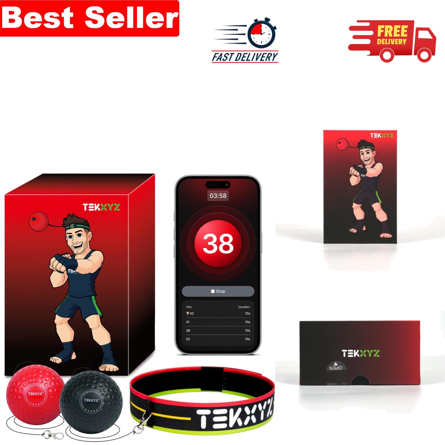 Lightweight Reflex Ball for Boxing & MMA - Improve Agility and Coordination