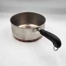 Vintage Revere Ware Sauce Pan 2 Qt Stainless Steel Copper Bottom Clinton IL USA