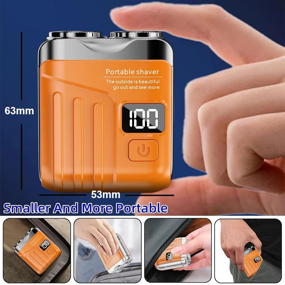 Afeitadora eléctrica portátil recargable para hombre - Recortadora de barba húmeda/seca Foto 4 de 4