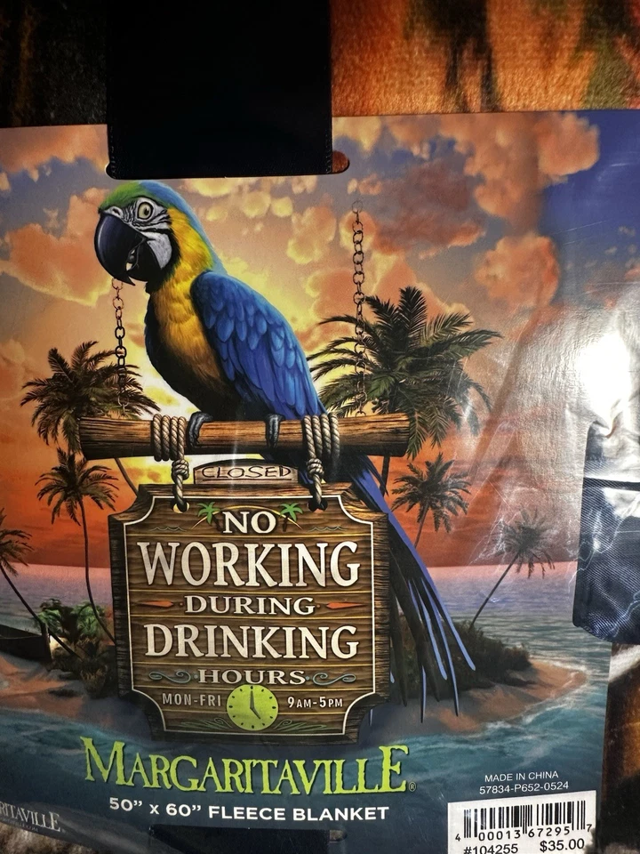 NUEVA Manta de Vellón Margaritaville 50”x60” No Funciona Durante las Horas de Bebida Nueva con Etiquetas Foto 3 de 4
