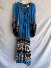 FARM Rio Multicolored Anika Tiles Blue Maxi Dress Size XS (READ)