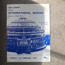 BOXING PROGRAMME DAVID BOY GREEN  B ROY JOHNSON ROYAL  ALBERT HALL 21st Feb 1978