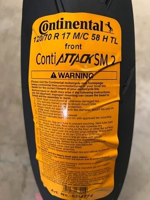 CONTINENTAL Motorradreifen 120/70 R17 TL 58H CONTIATTACK SM 2