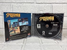 Spider-Man Sony Playstation PS1 Complete CIB Black Label Registration Card Clean