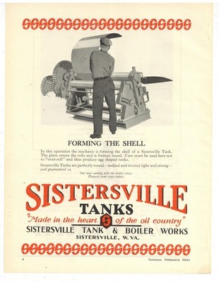 1928 Ads F&B of PG: Sistersville West Virginia Oil Tanks & Walworth- Bowlegs OK