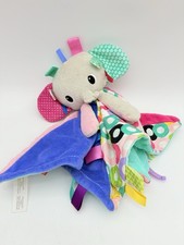 Bright Starts Elephant Lovey Security Blanket Sensory Tabs Baby Toy Rainbow 8