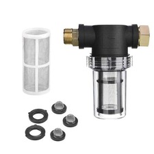 Inline Water Filter Replaceable Mesh Screen With O-Rings Washers Debris Filter