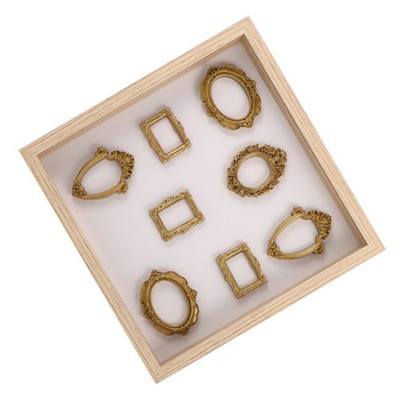  1 Set DIY Museum Silhouette Box & Retro Mini Bilderrahmen - Holzvitrine für