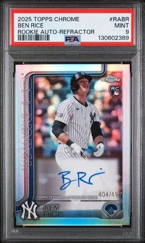 2025 Topps Chrome #RA-BR - Ben Rice Auto Refractor PSA 9 #/499 Rookie RC