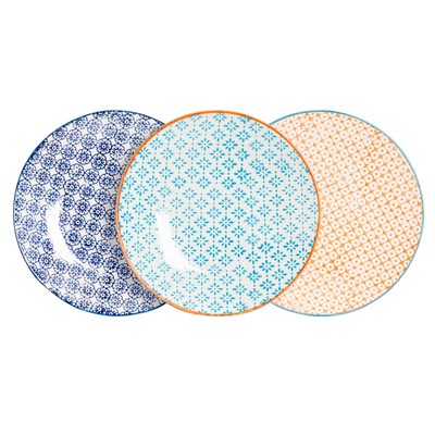 6x handbedruckte Beilagenteller Porzellan Dessert Esszimmer Geschirr 18 cm 3 Farben