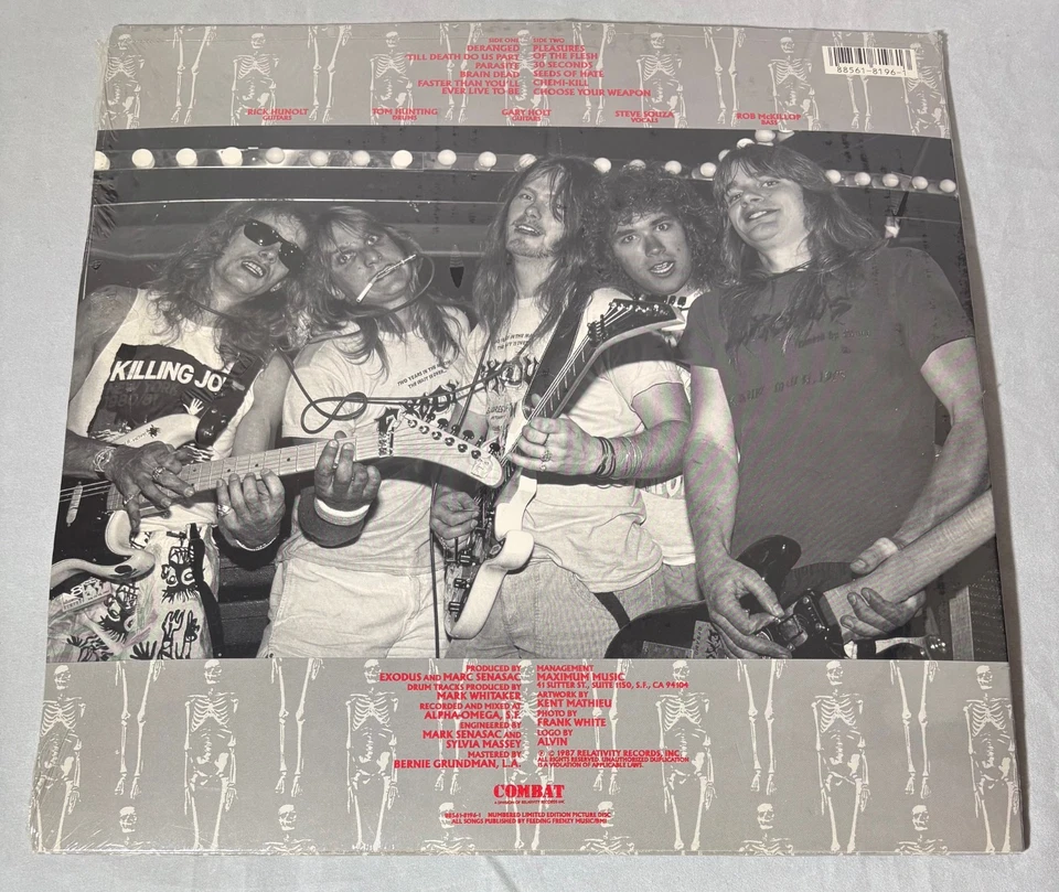 EXODUS Pleasures Of The Flesh vinyl LP Pic disc picture disk Combat SEALED 80's - Image 2 of 4