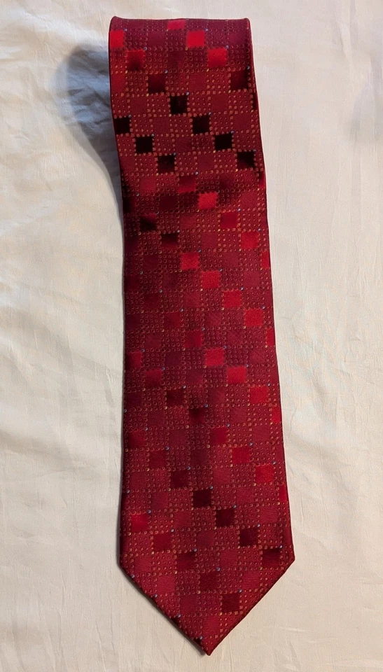 Галстук ручной работы мужской Daniel de Fasson Studio красный квадратный 100% шелк - Изображение 4 из 4