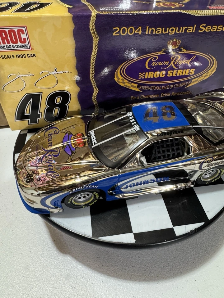 РЕДКАЯ * Jimmie Johnson #48 Crown Royal хром IROC 2004 1/24 NASCAR литая - Изображение 4 из 4