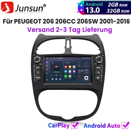 7" Für PEUGEOT 206 206CC 206SW 2001-2016 Carplay Autoradio Android13 GPS NAVI BT - Bild 1 von 12