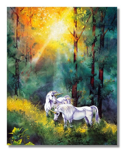 Wandbild Lichtwechsel Einhorn gold gerahmt Kunstdruck - Bild 2 von 4