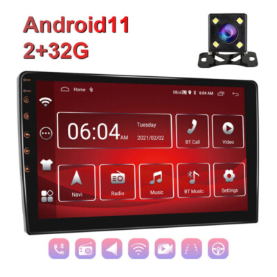 9'' 2DIN Android 11 Car Stereo Radio GPS Navi WiFi Camera Bluetooth FM/RDS 2+32GB