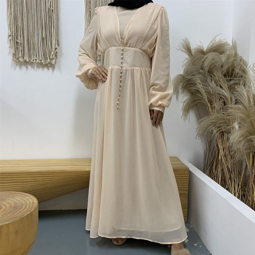 Dubai Abaya Women Long Sleeve Maxi Dress Muslim Kaftan Islamic Caftan Robe Gown - Picture 15 of 79
