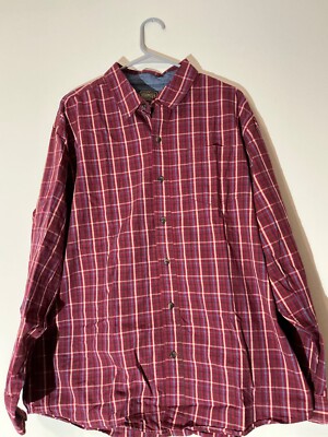 CE Schmidt Shirt Mens XL Red Plaid Long Sleeve Button Workwear Outdoors Adult XL